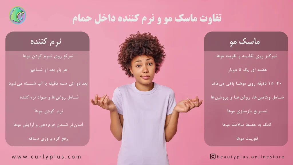 تفاوت نرم کننده و ماسک مو