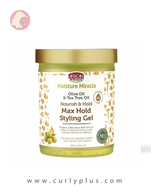 african pride gel tea tree ژل آبرسان تی تری و زیتون افریکن پراید African Pride Moisture Miracle Olive Oil & Tea Tree Oil Max Hold - تصویر 1
