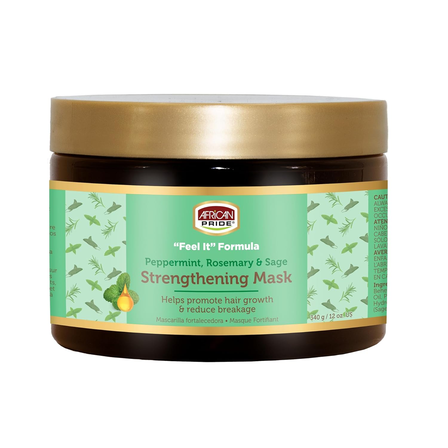 rosemary masque_ ماسک مو استحکام دهنده و ضد ریزش رزماری افریکن پراید African Pride Feel It Formula Hair Strengthening Mask with Peppermint, Rosemary & Sage - تصویر 1