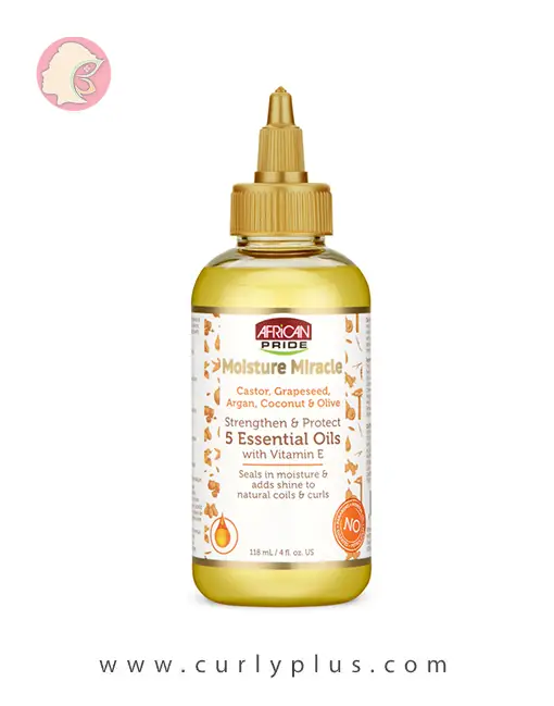 african best oil روغن اسنشال افریکن پراید African Pride Moisture Miracle 5 Essential Oil With Vitamin E - تصویر 1