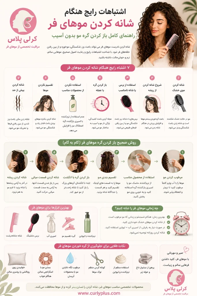 اشتباهات رایج هنگام شانه کردن موهای فر