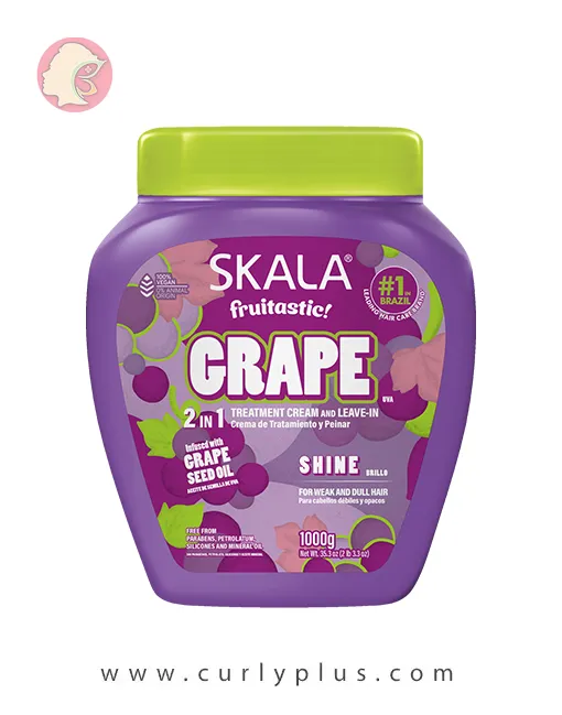 grape skala کرم مو آبرسان و حالتدهنده موهای کدر انگور اسکلا Skala Fruitastic Grape Hair Treatment Cream - تصویر 1